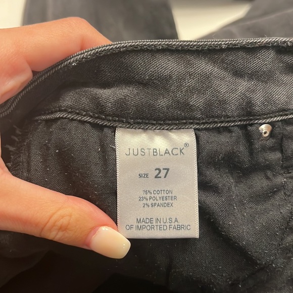 Just Black Denim Washed Black Ripped Skinny Jeans - Picture 7 of 7